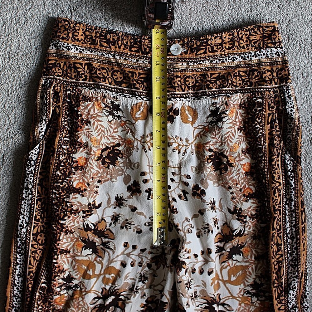 Anthropologie - Floral Print Linen Blend Joggers - Scarf Print - sz 4 - Picture 9 of 12